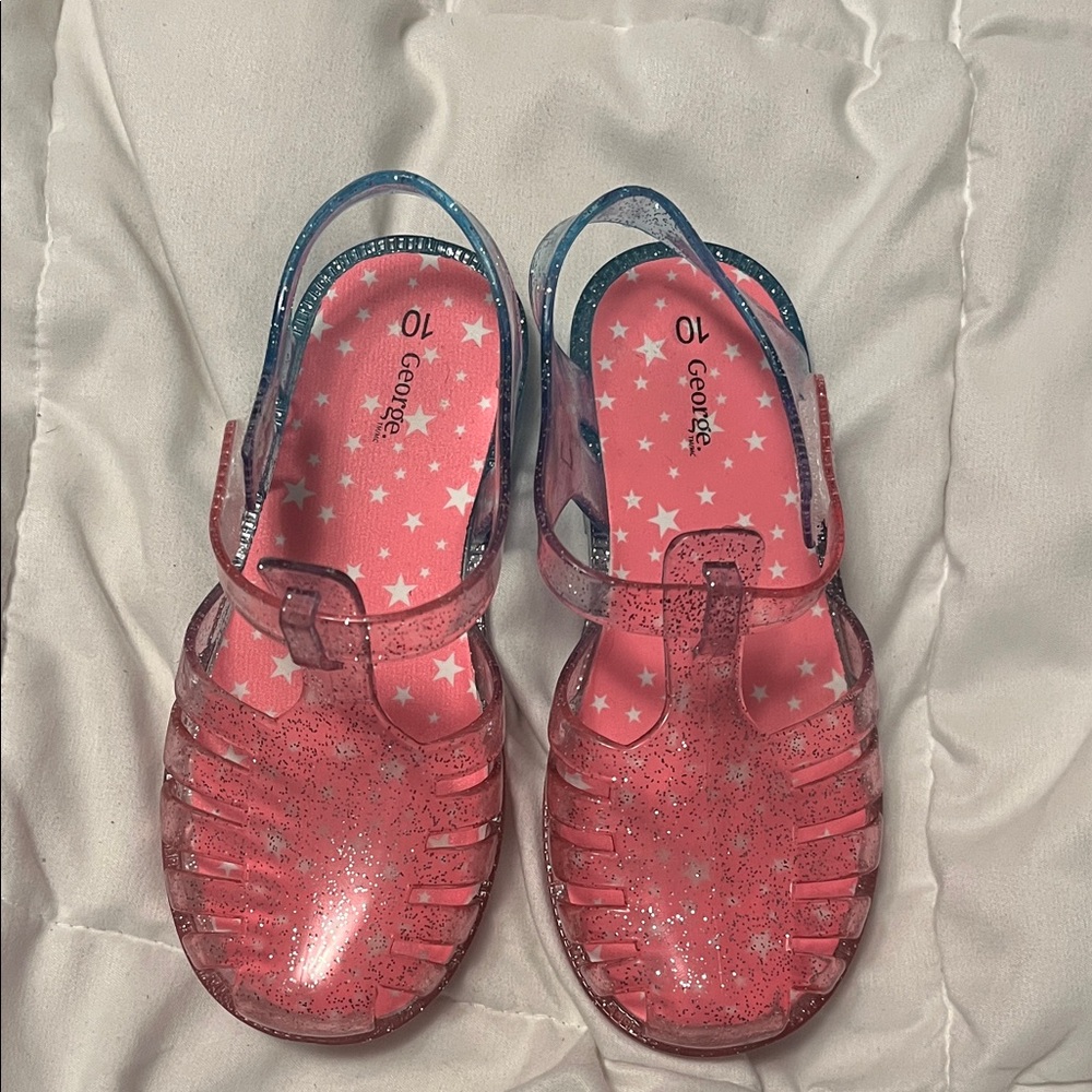 George Kids Sparkle Jelly Sandals - Pink and Blue